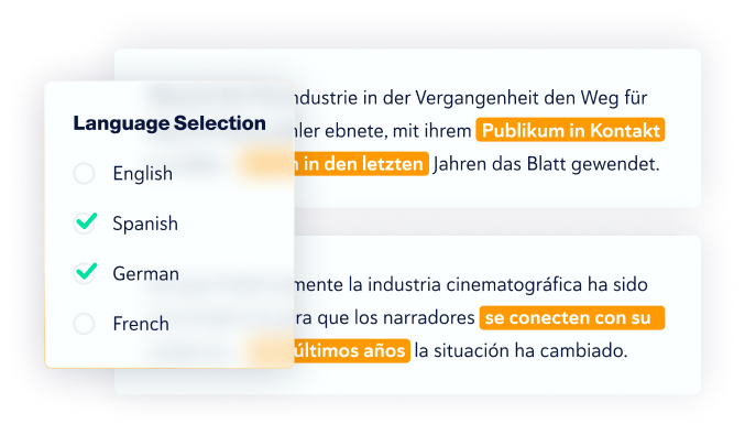 Soporte en varios idiomas